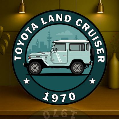 Toyota Land Cruiser 1970 FJ40 Side Profile Metal Tabela