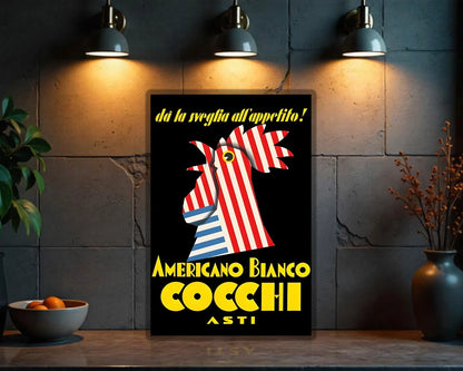 Americano Bianco Cocchi Asti Metal Tabela