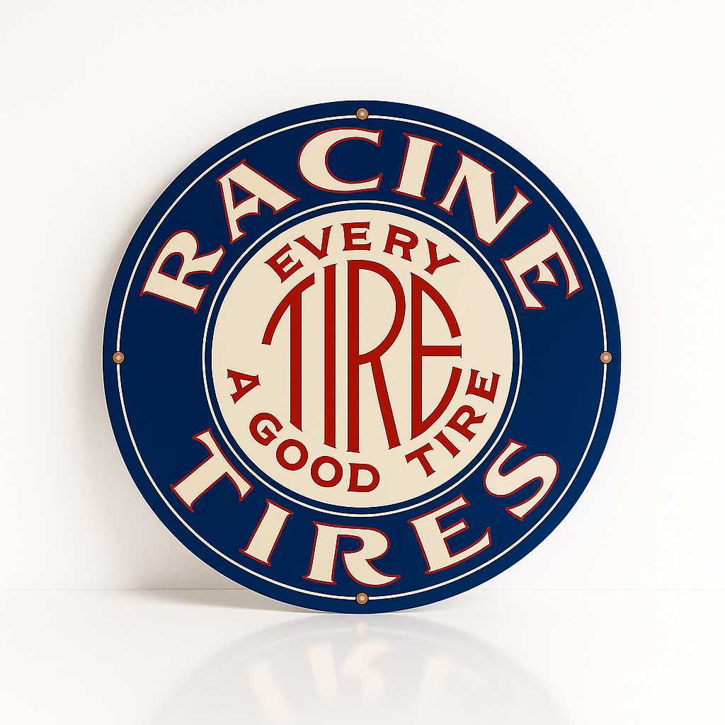 RACINE TIRES "Every Tire A Good Tire" Metal Tabela