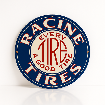 RACINE TIRES "Every Tire A Good Tire" Metal Tabela