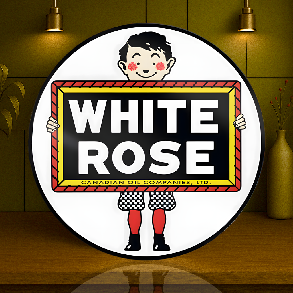 White Rose Gasoline Canadian Oil Metal Tabela
