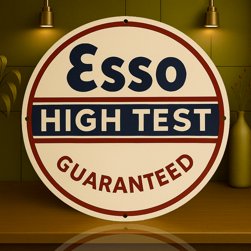 Esso High Test Guaranteed Gas Station Metal Tabela