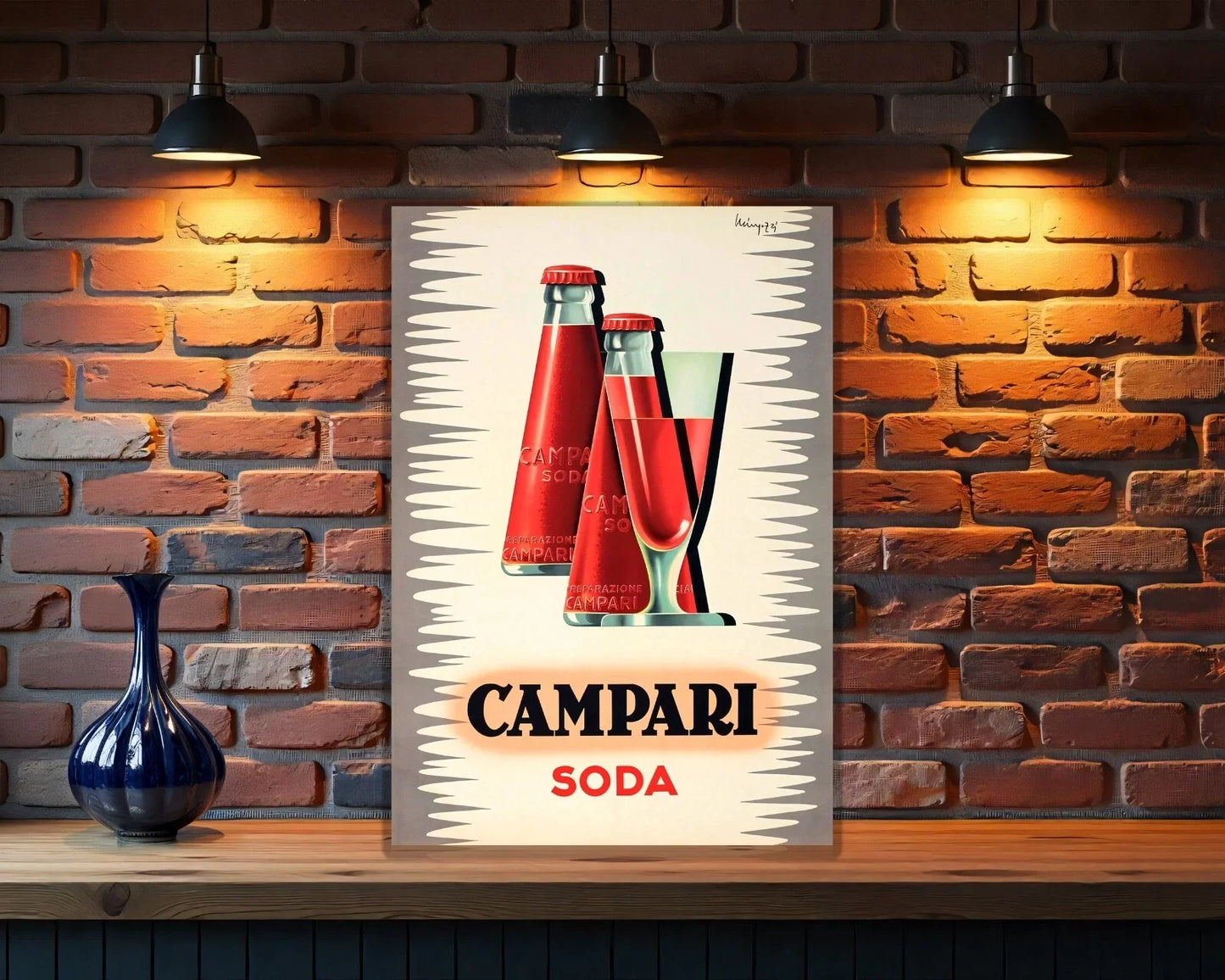 Campari Soda Vintage Retro Italian Beverage Metal Tabela