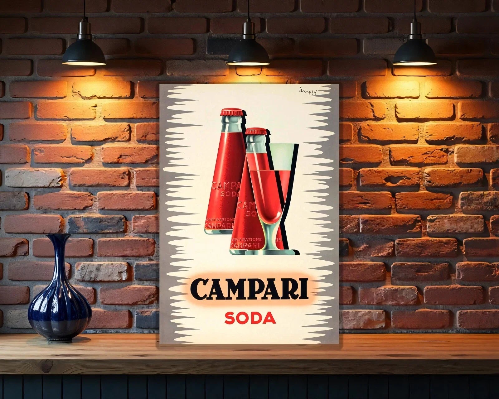 Campari Soda Vintage Retro Italian Beverage Metal Tabela