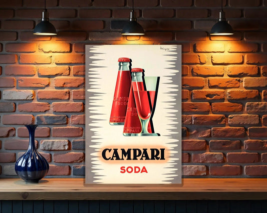 Campari Soda Vintage Retro Italian Beverage Metal Tabela