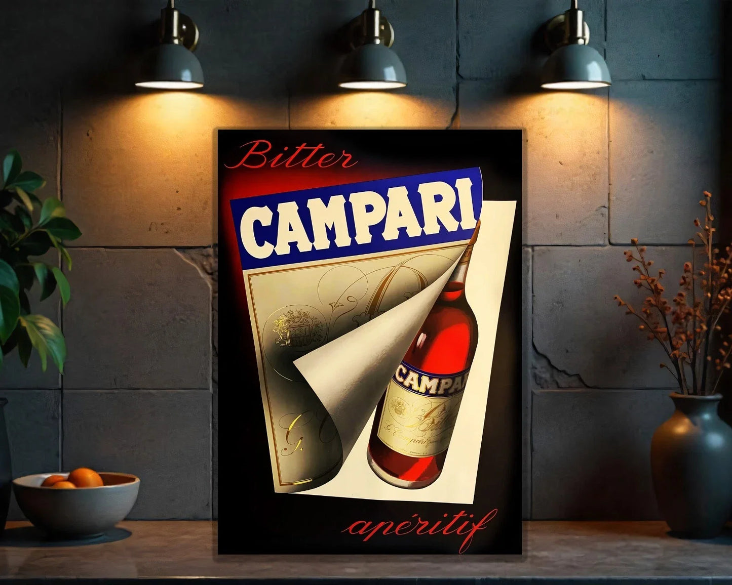 Campari Bitter Aperitif Metal Tabela