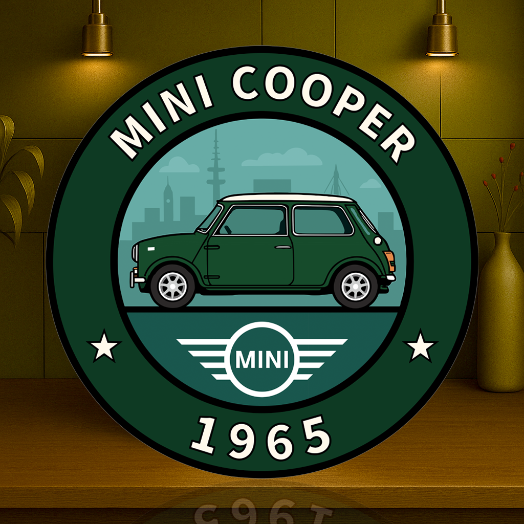 Mini Cooper 1965 British Racing Green Edition Metal Tabela