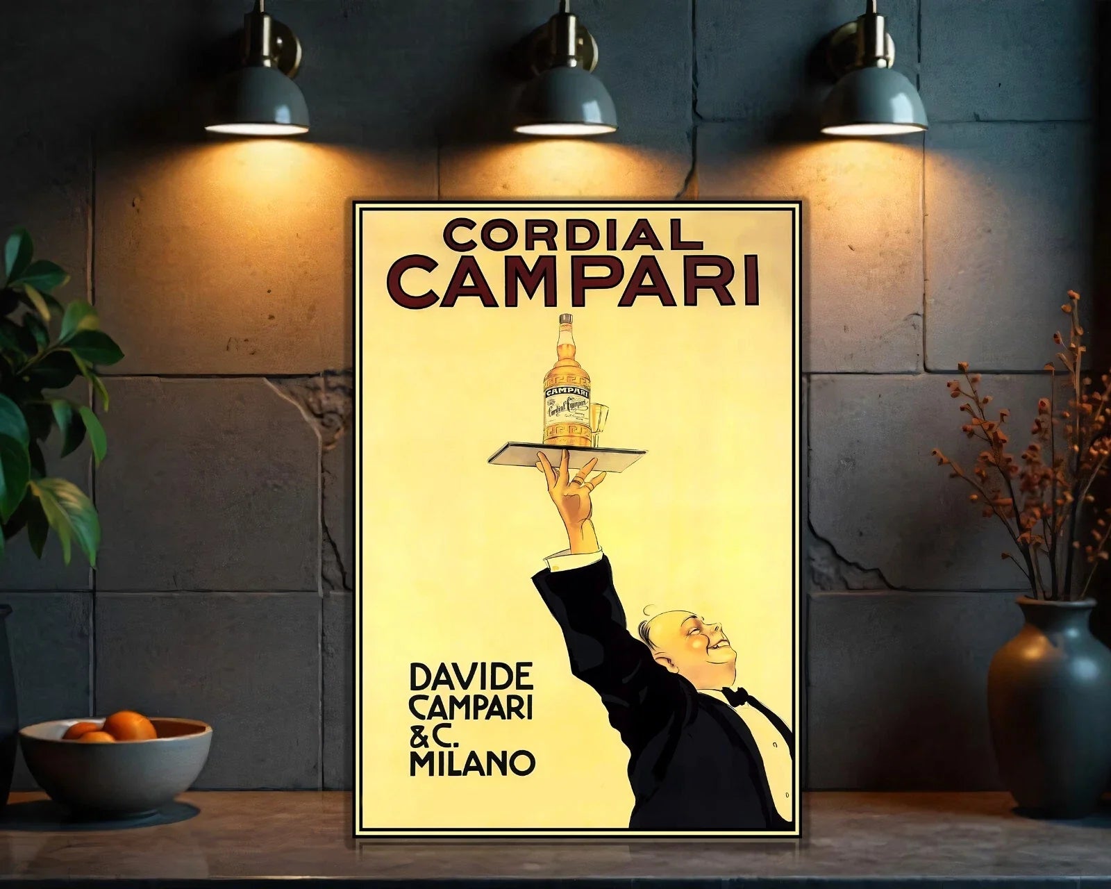 Campari Cordial Elegant Waiter Metal Tabela