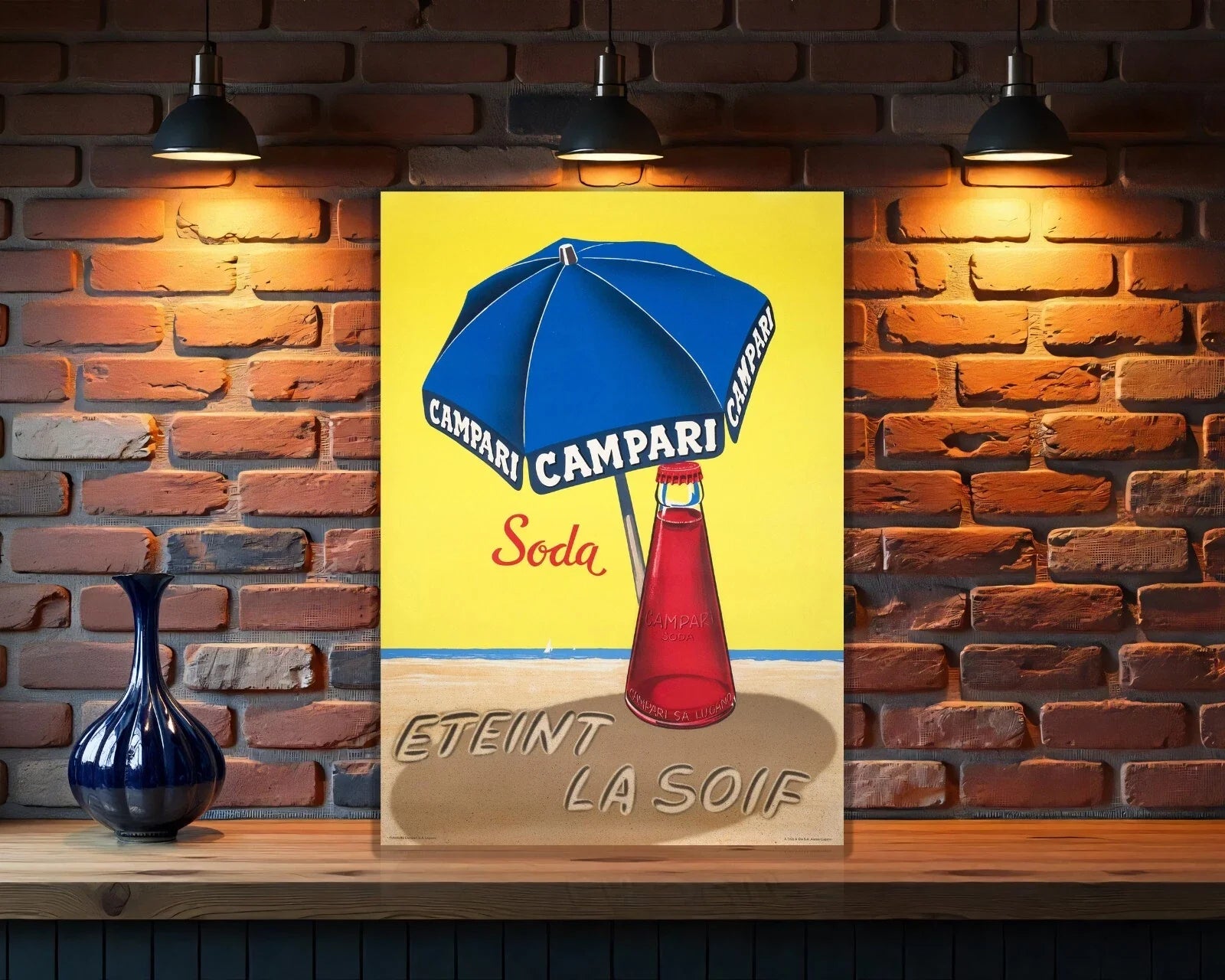 Campari Soda Éteint La Soif Metal Tabela