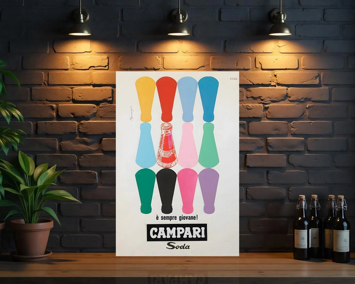 Campari SODA Vintage Italian Metal Tabela