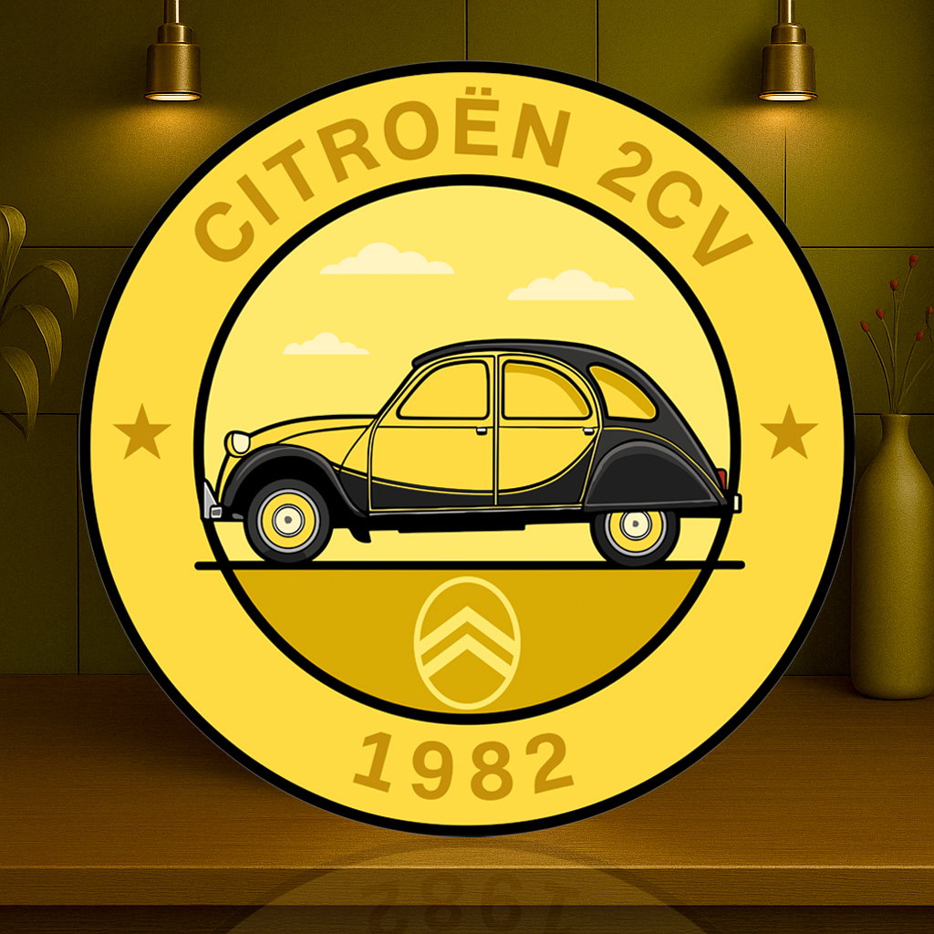 Citroën 2CV (1982) The French Icon of Simplicity Metal Tabela