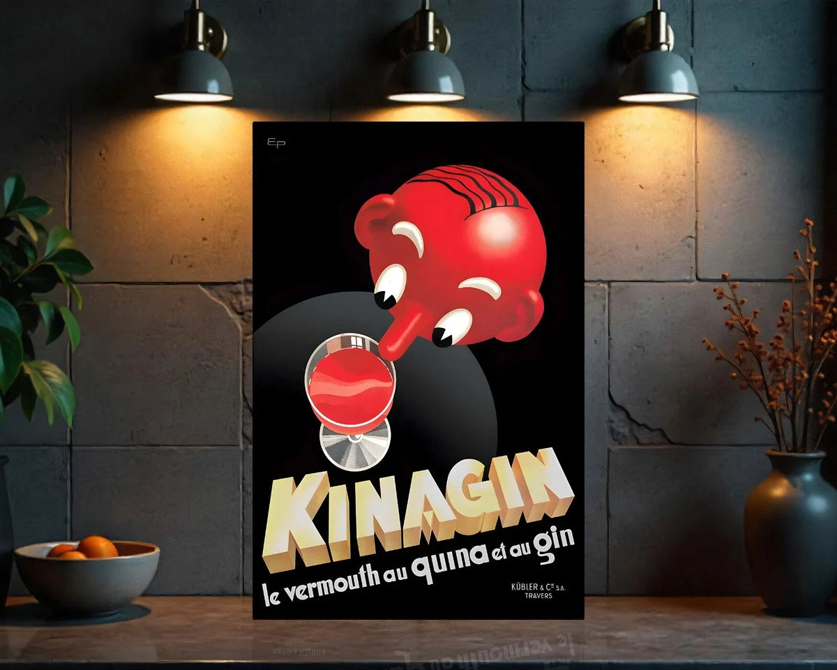 Kinagin Vermouth Mid - Century French Quinine & Gin Metal Tabela