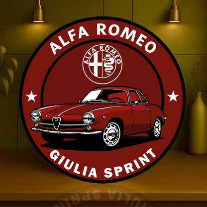 Alfa Romeo Giulia Sprint Timeless Italian Elegance Metal Tabela