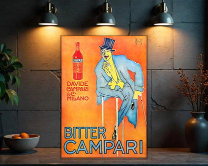 Campari Bitter Milano - Elegant Gentleman Edition Metal Tabela