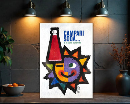Campari Soda Italian "E il sole splende" Metal Tabela