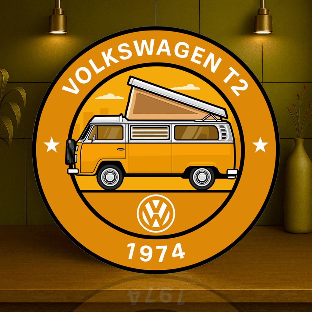 Volkswagen 1974 T2 Camper Westfalia Edition Metal Tabela