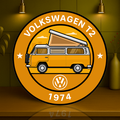 Volkswagen 1974 T2 Camper Westfalia Edition Metal Tabela