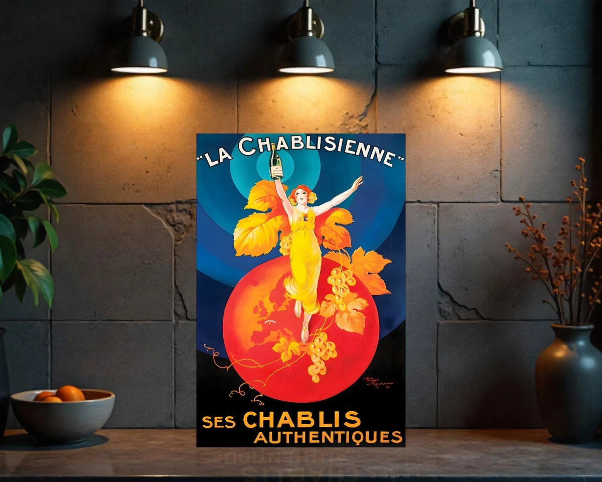 La Chablisienne French Wine Metal Tabela