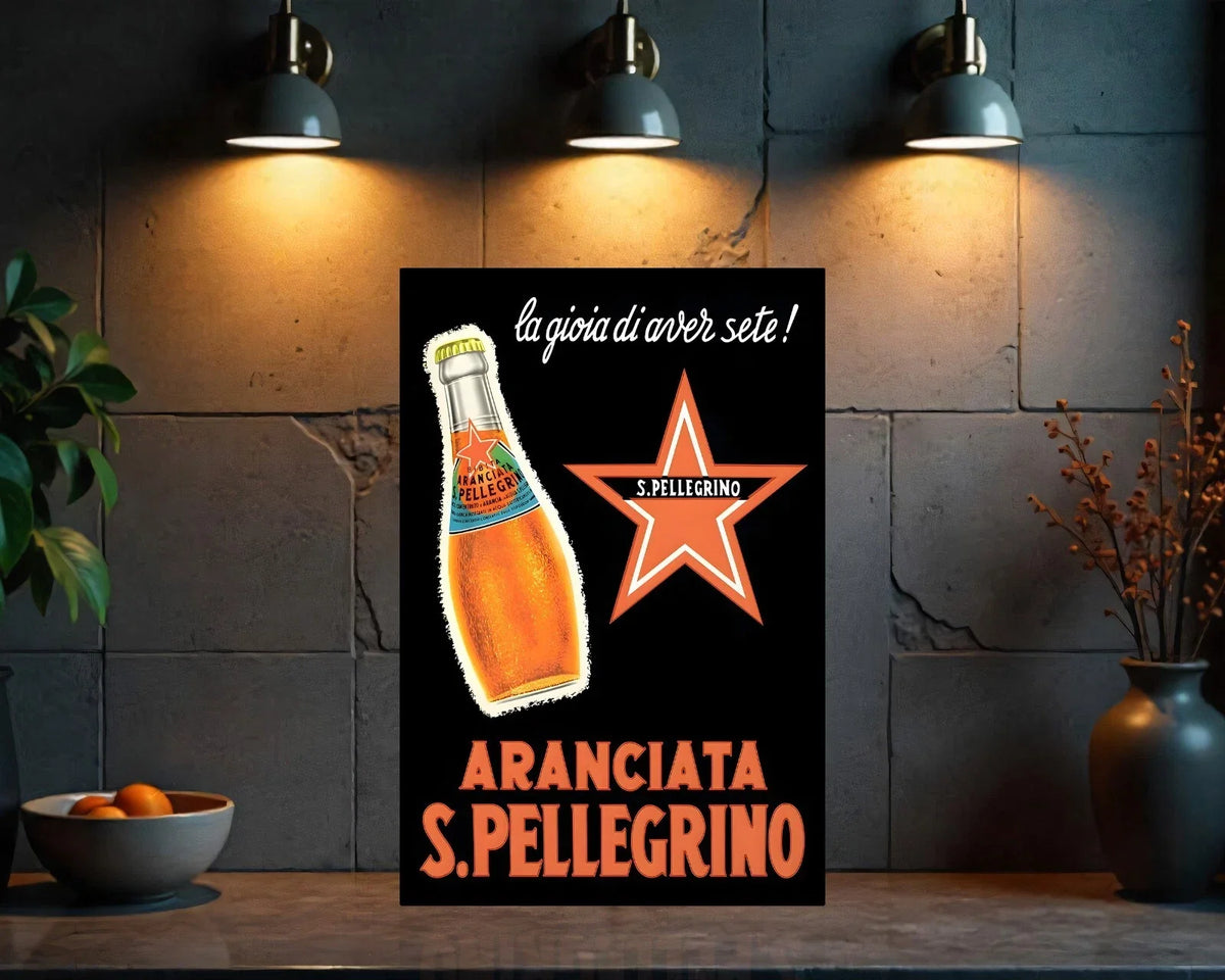 Aranciata S.Pellegrino italian Sparkling Soda Metal Tabela