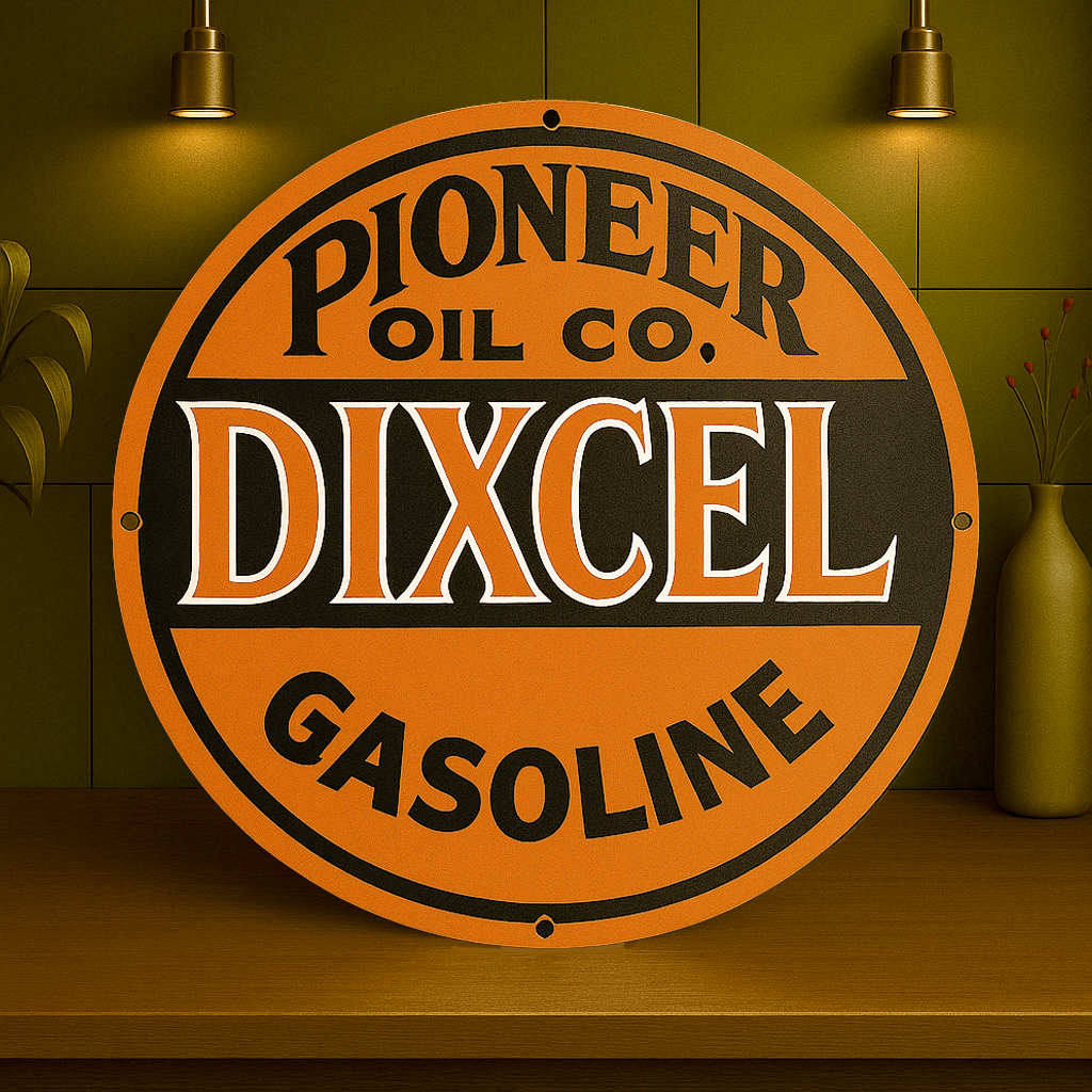 DIXCEL Gasoline Pioneer Oil Co. Metal Tabela