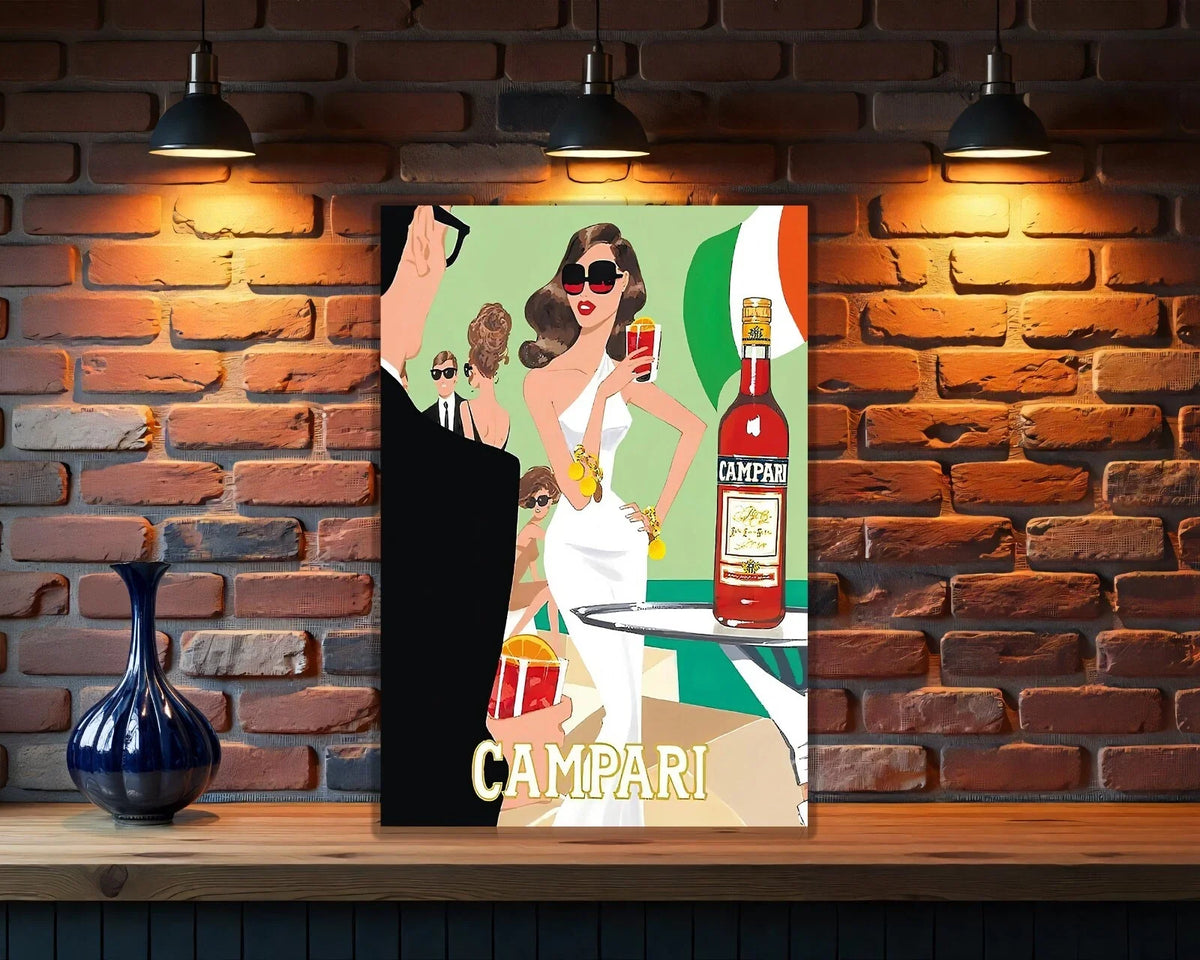 Campari Jet - Set Glamour - Modern Italian Summer Version Metal Tabela