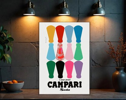 Campari Soda Pop "È Sempre Giovane!" Metal Tabela