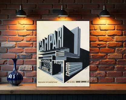 Campari Cordial 1933 Futurist Pavilion Expo Design Metal Tabela