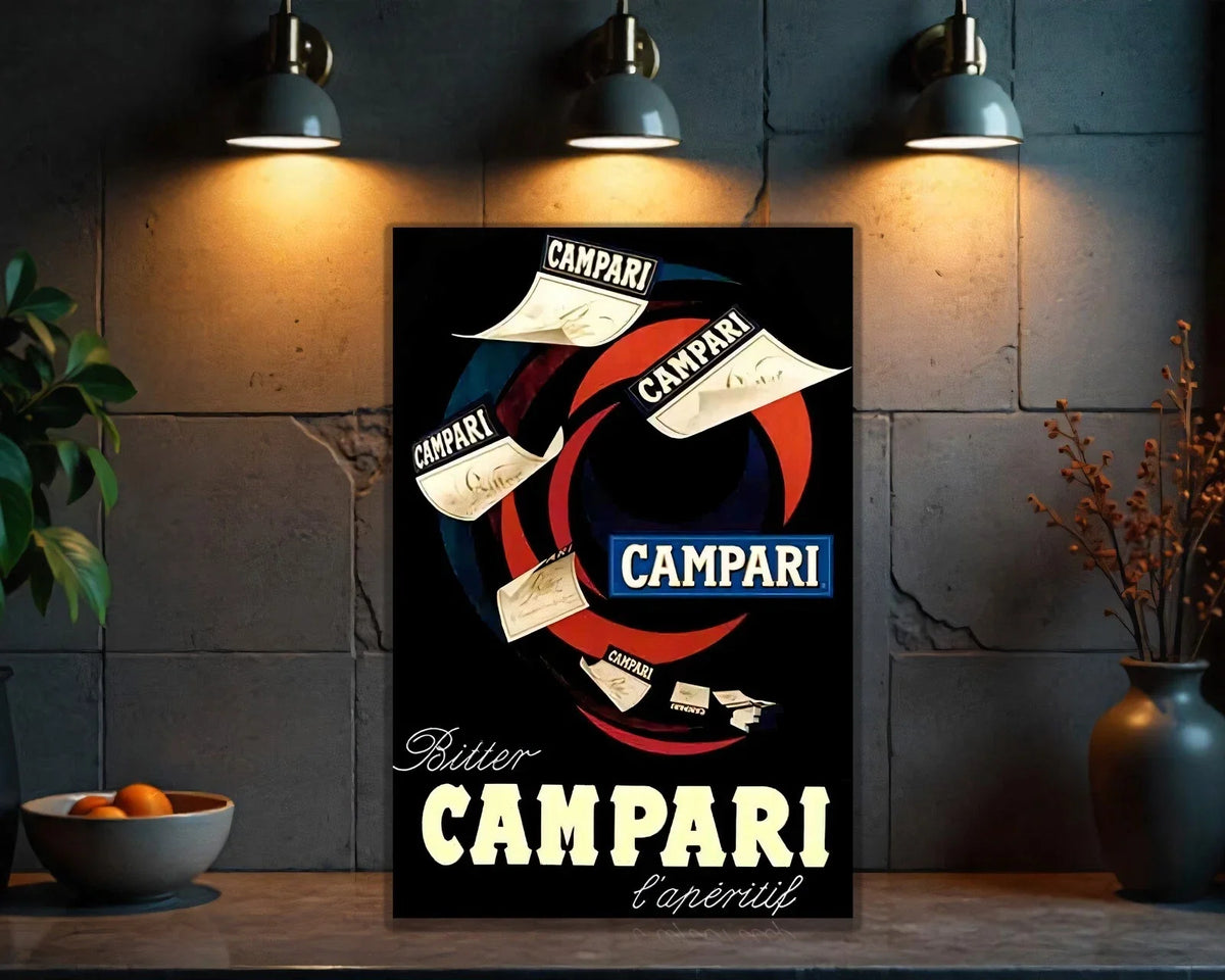 Campari Bitter Spiral - Dynamic Vintage Wall Metal Tabela