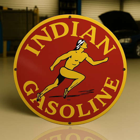 Indian Gasoline Vintage Metal Tabela
