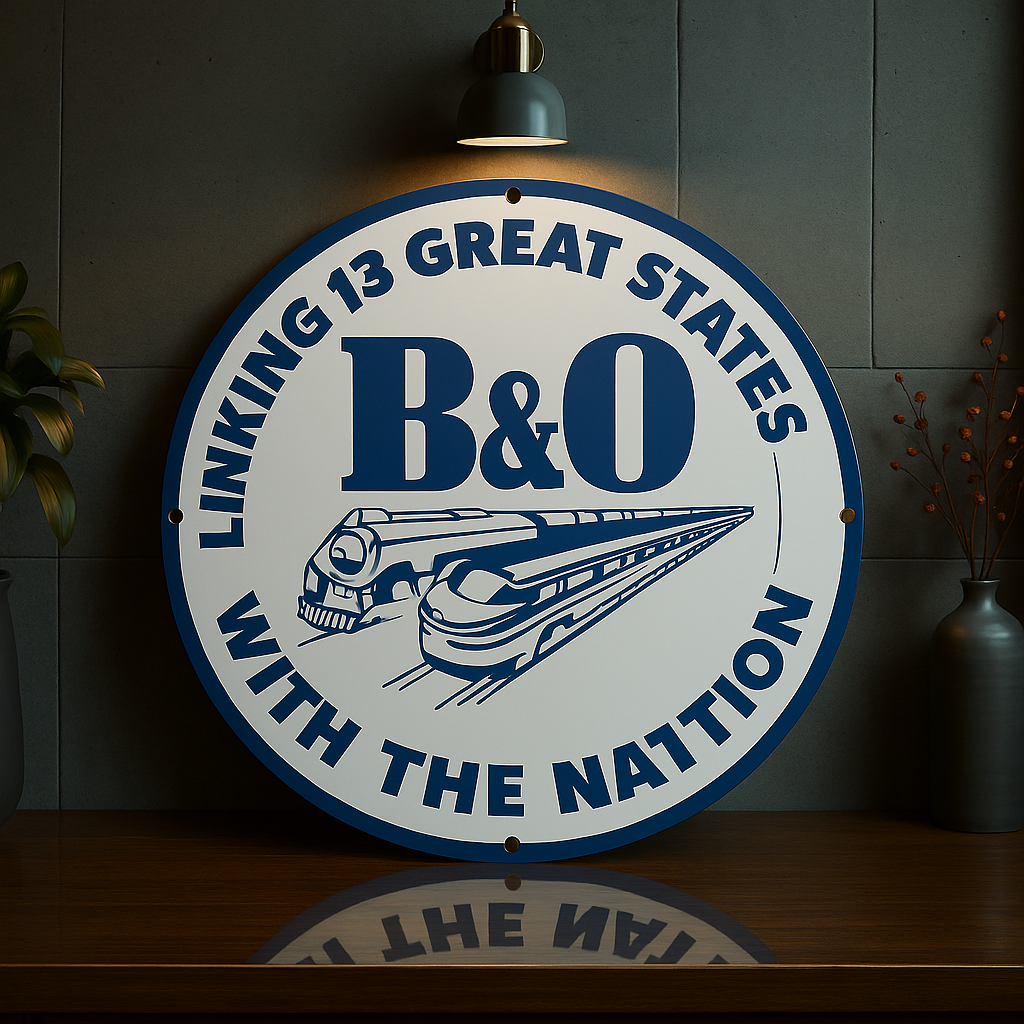 B&O Railroad - Linking 13 Great States with the Nation Metal Tabela