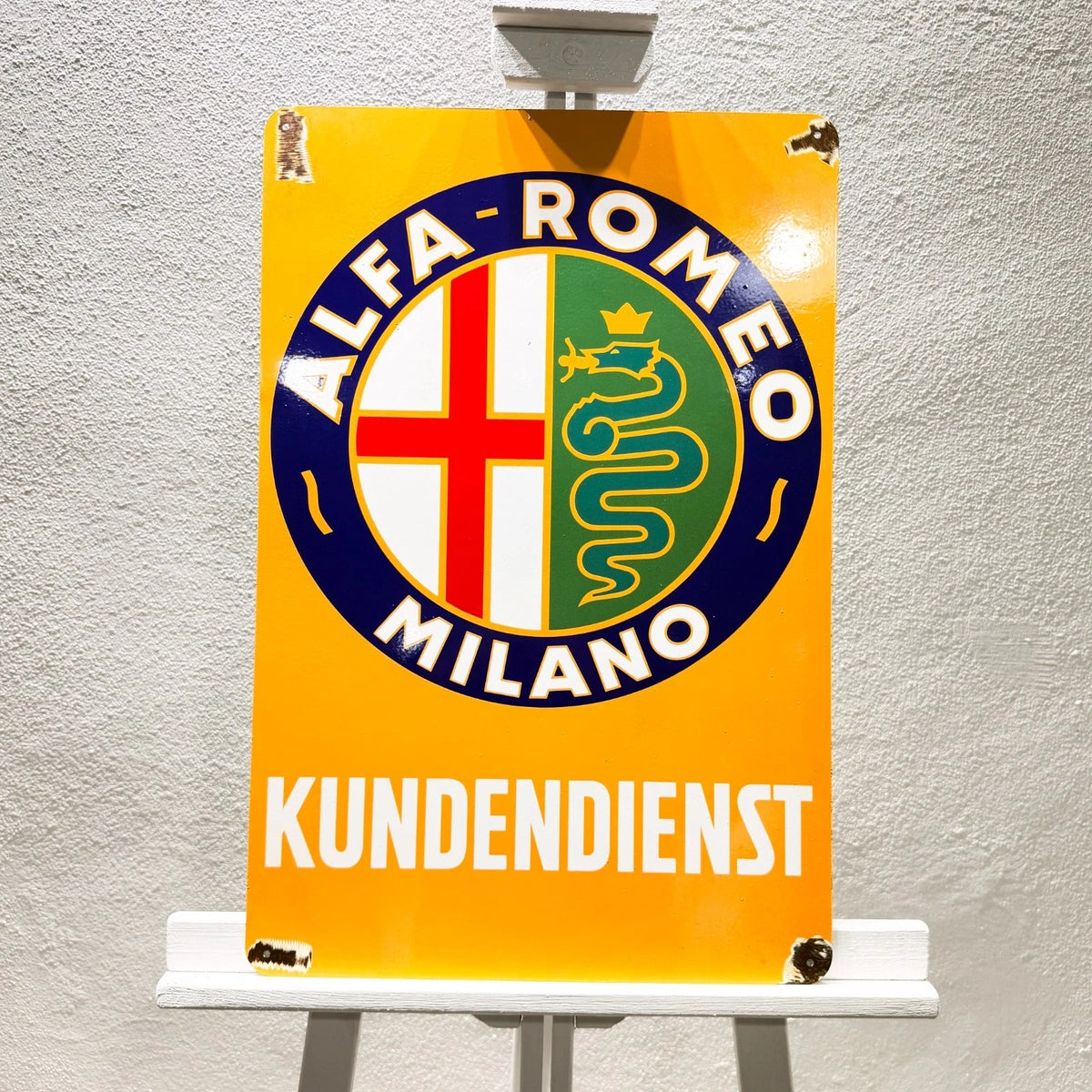Alfa Romeo Kundendienst Rusted Metal Tabela