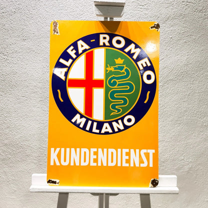 Alfa Romeo Kundendienst Rusted Metal Tabela