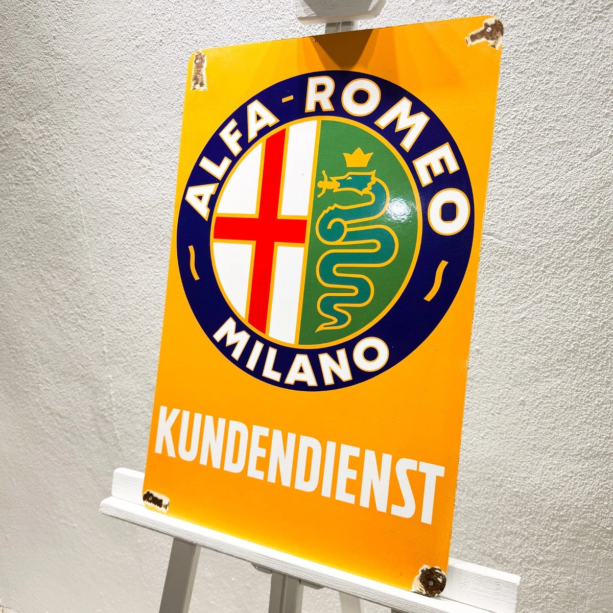 Alfa Romeo Kundendienst Rusted Metal Tabela