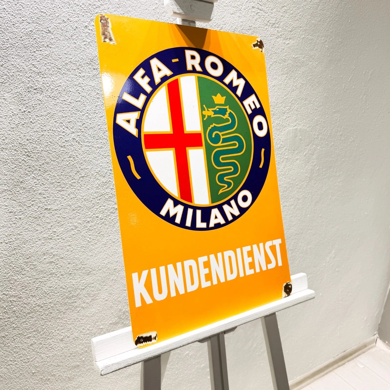 Alfa Romeo Kundendienst Rusted Metal Tabela