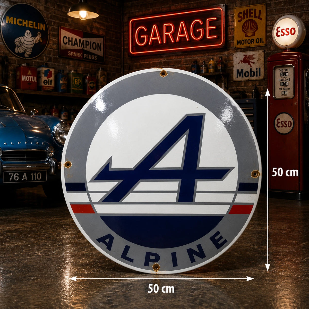 Alpine Rusted Racing Logo Metal Tabela