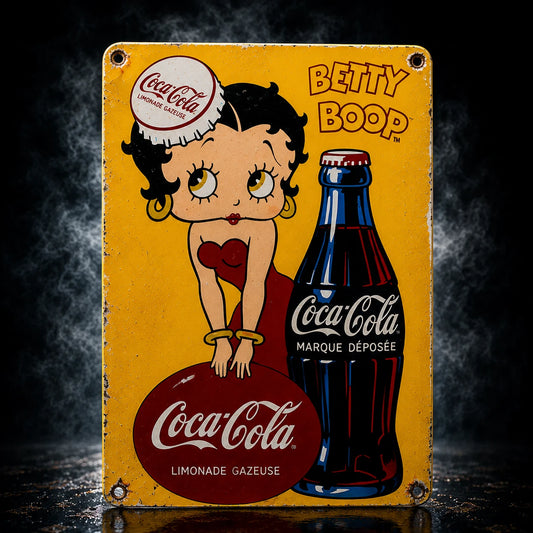 Betty Boop Coca-Cola Rusty Metal Tabela