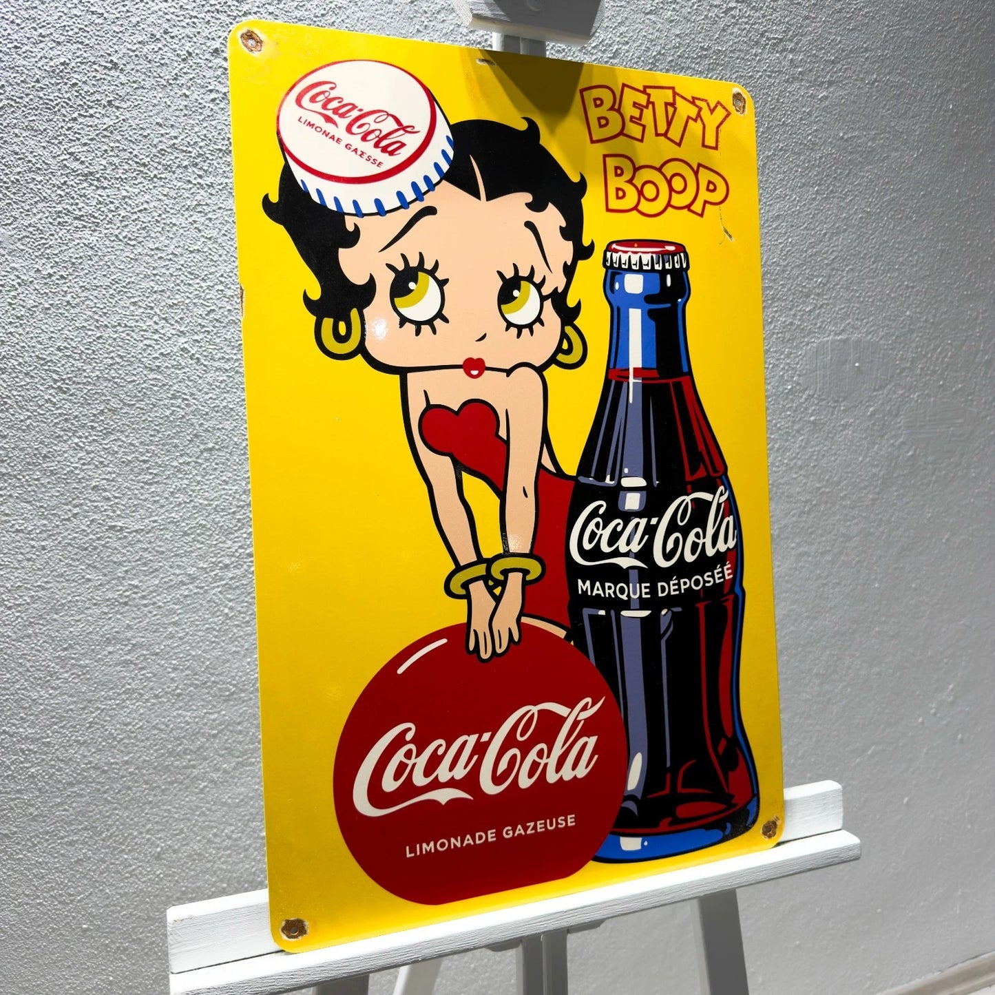 Betty Boop Coca-Cola Rusty Metal Tabela