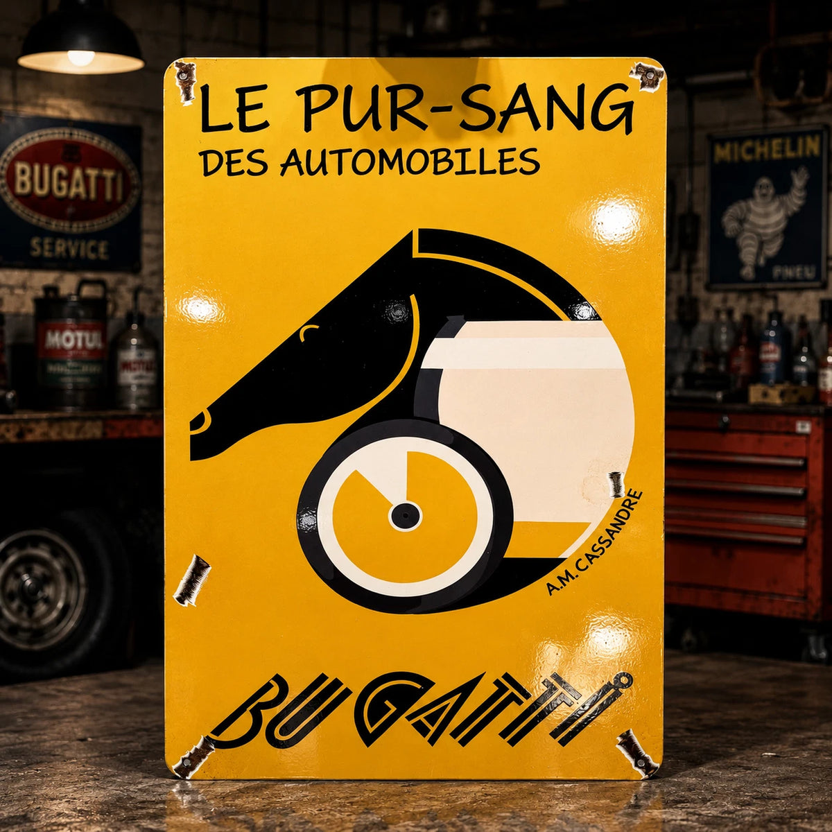 Bugatti Le Pur-Sang Des Automobiles Metal Tabela