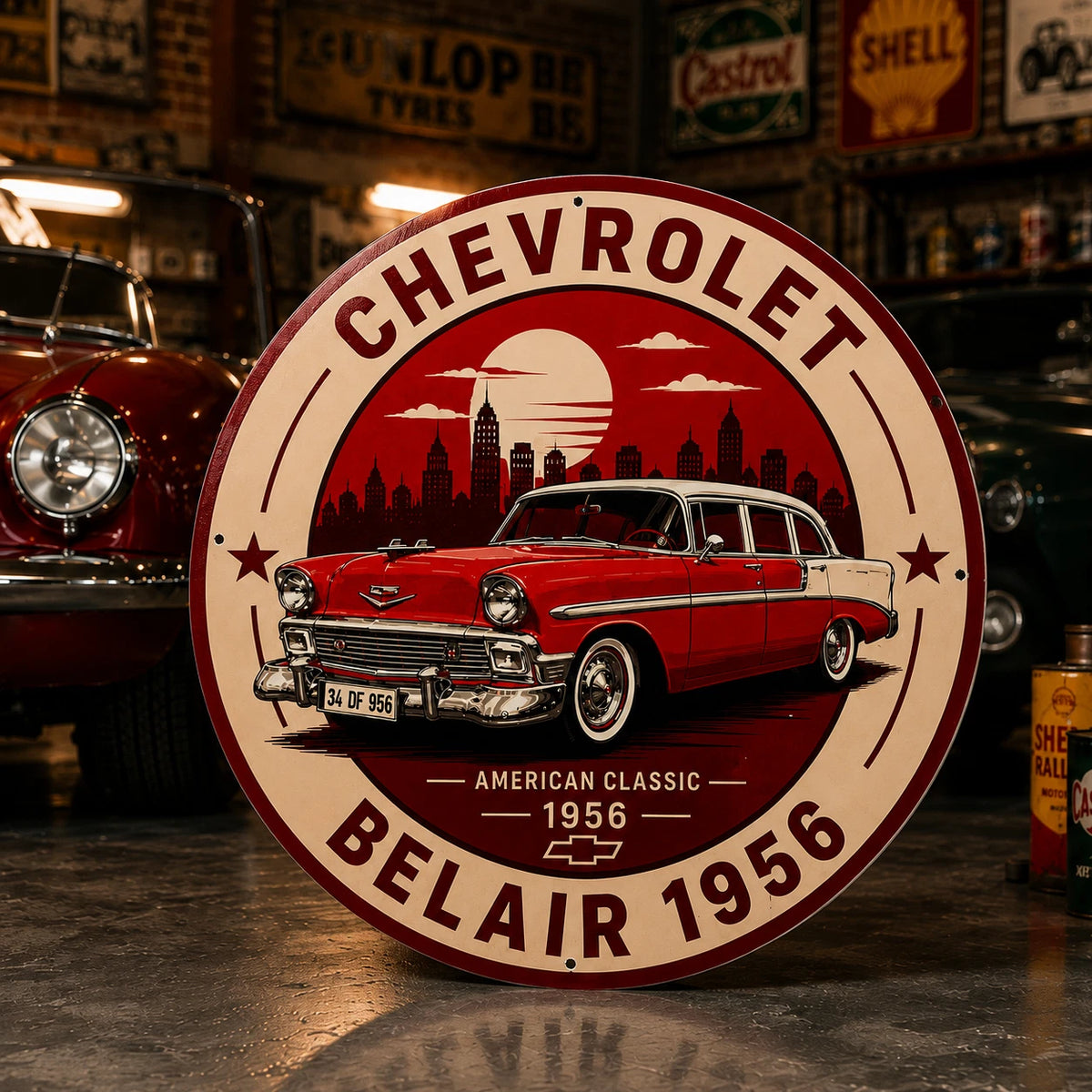 Chevrolet Bel Air 1956 Metal Tabela