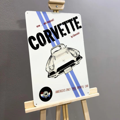 Chevrolet Corvette 1958 Sports Car Metal Tabela