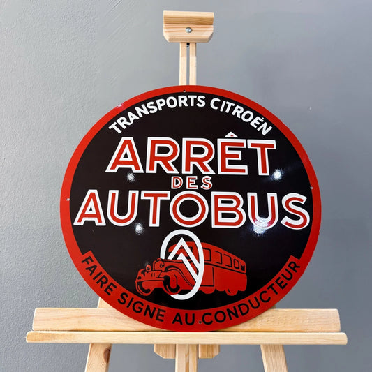 Citroën Bus Stop -Arrêt des Autobus Metal Tabela