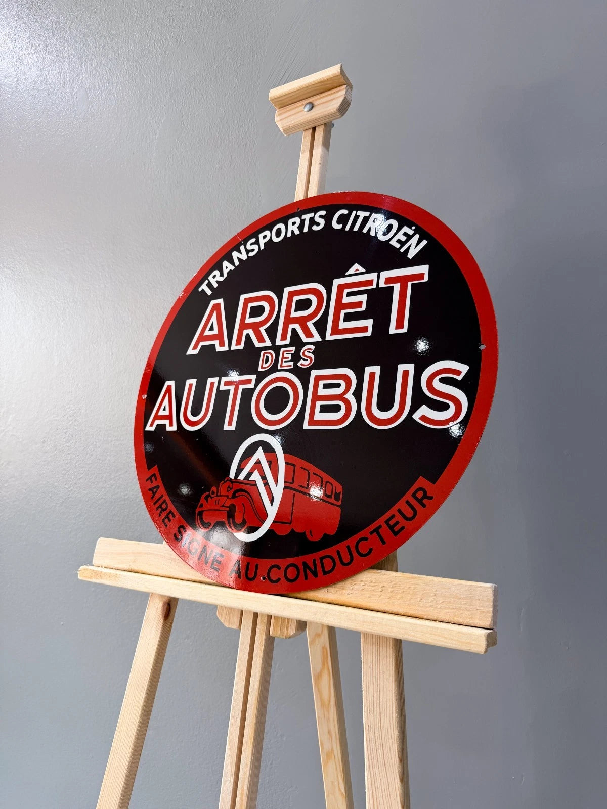 Citroën Bus Stop -Arrêt des Autobus Metal Tabela