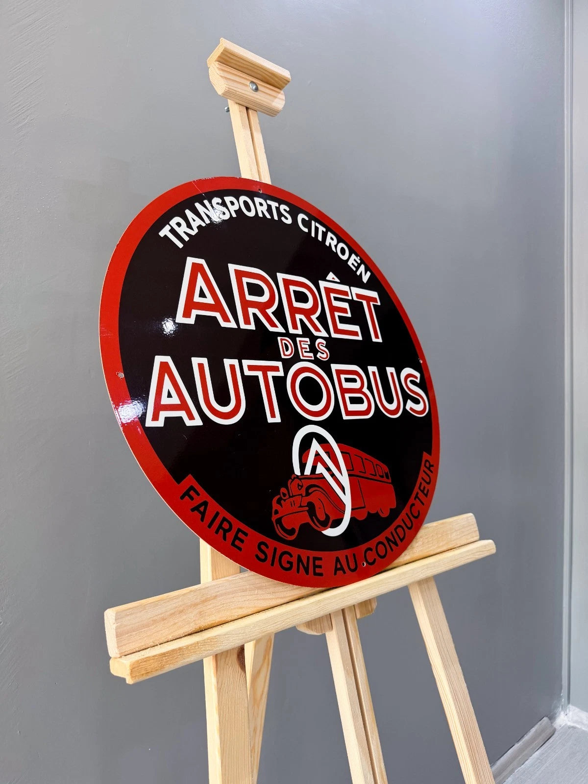 Citroën Bus Stop -Arrêt des Autobus Metal Tabela