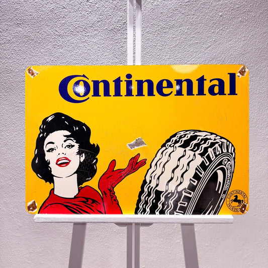 Continental Rusted Tire Advertising Metal Tabela