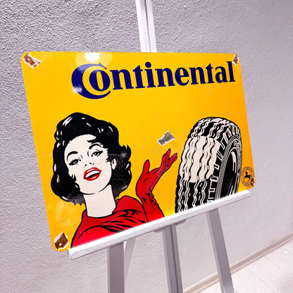 Continental Rusted Tire Advertising Metal Tabela