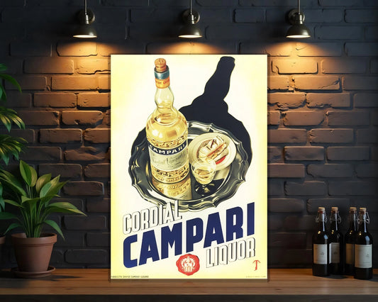 Cordial Campari Liquor Metal Tabela