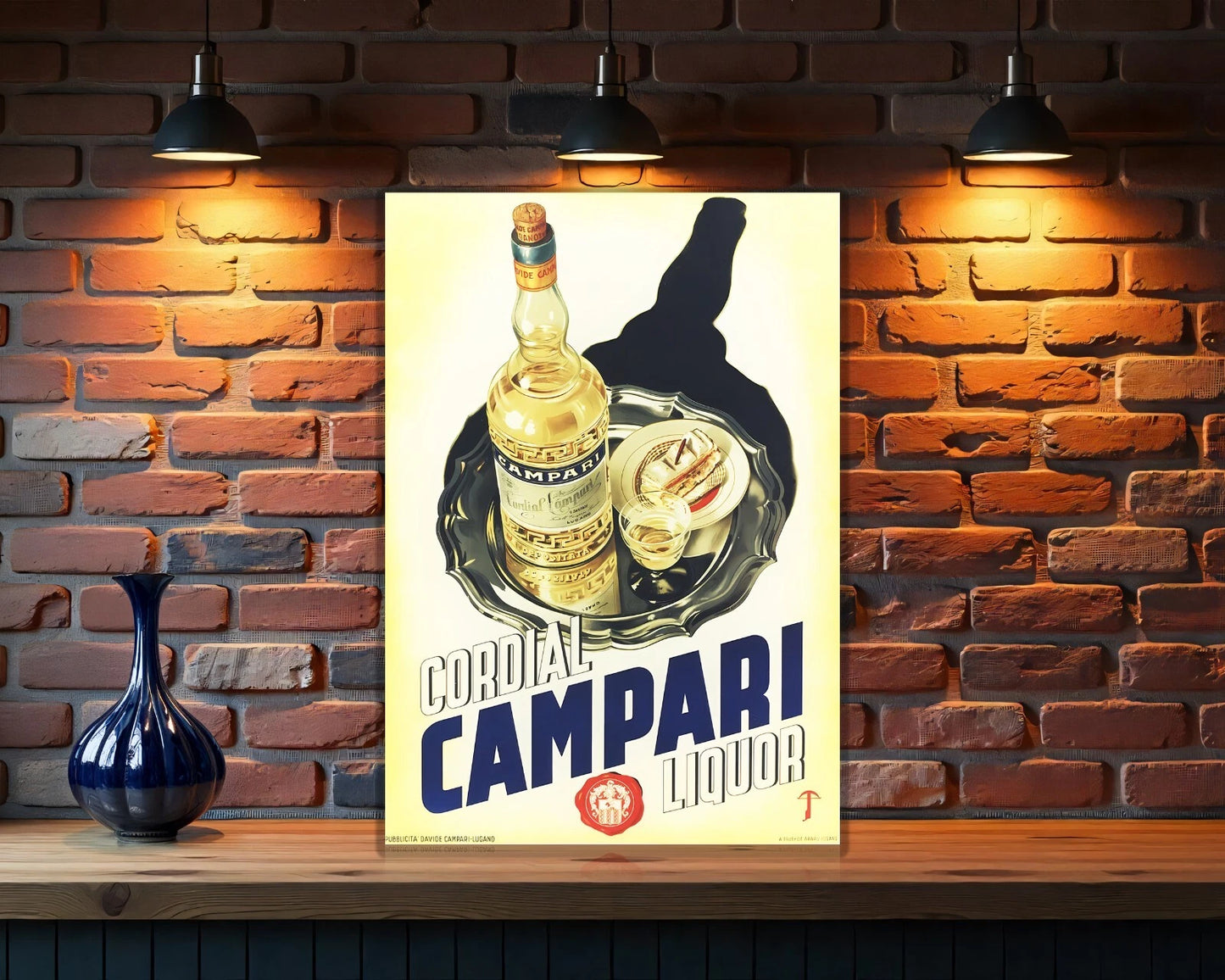 Cordial Campari Liquor Metal Tabela