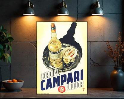 Cordial Campari Liquor Metal Tabela