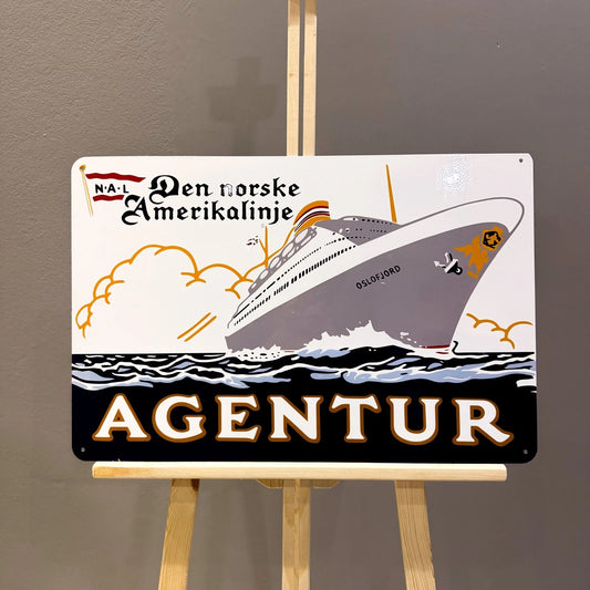 Den Norske Amerikalinje Agentur Ship Metal Tabela