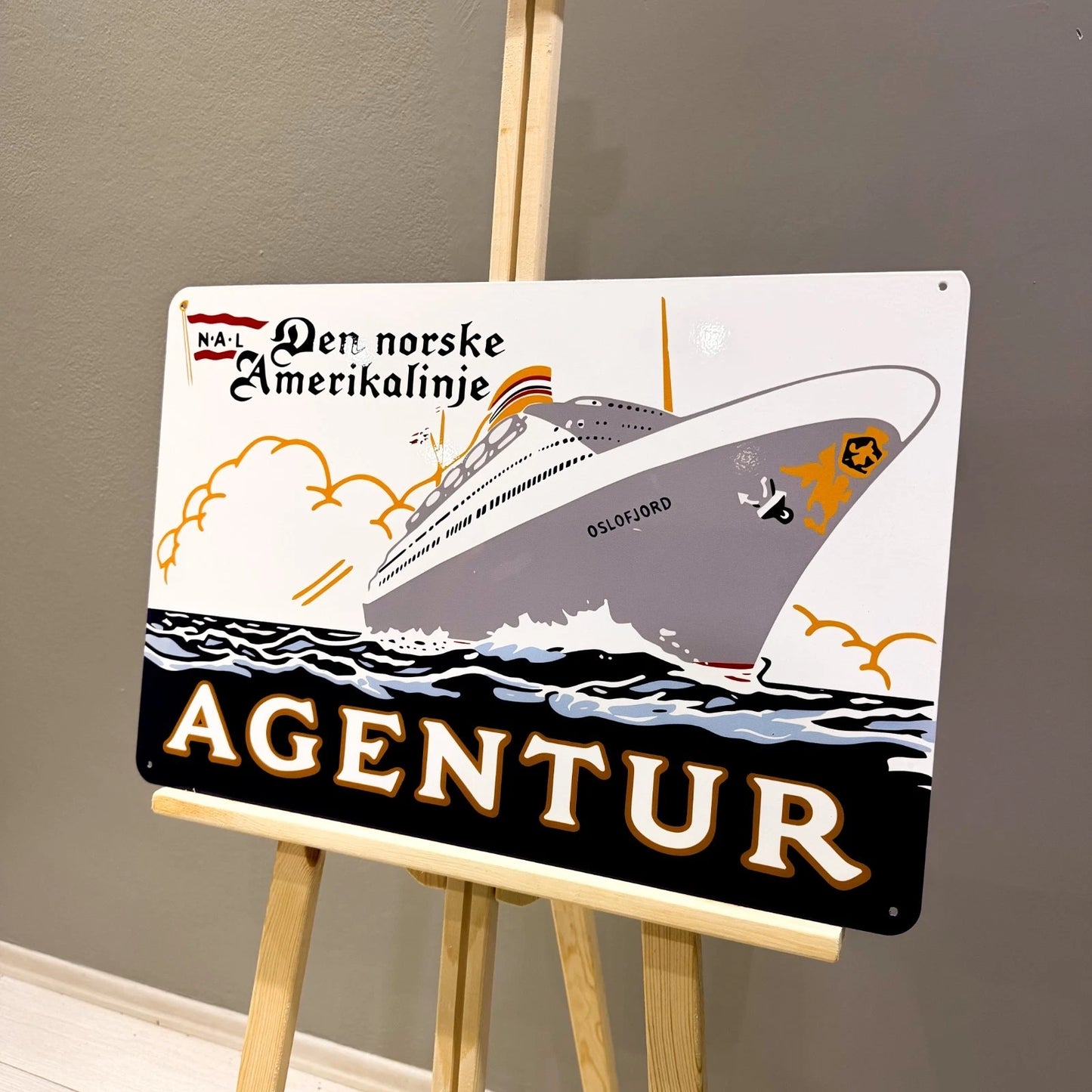 Den Norske Amerikalinje Agentur Ship Metal Tabela